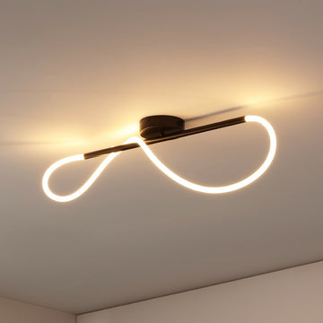Alessio Contemporary Minimalist 360 Adjustable Silicone Neon Rope Dimmable Linear Integrated LED Flush Mount - JONATHAN Y